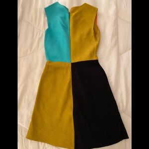 DVF colorblock corduroy dress